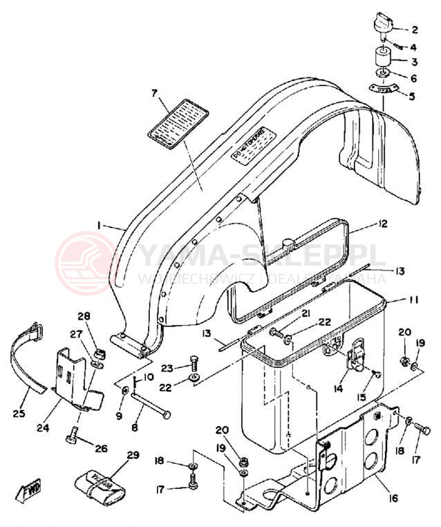 Schemat "GUARD - LUGGAGE BOX" do Yamaha SRX440D