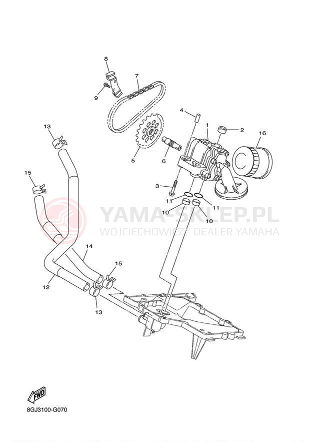 Schemat "Pompa olejowa" do Yamaha PHAZER RTX PZ50RTYO/PZ50RTYW