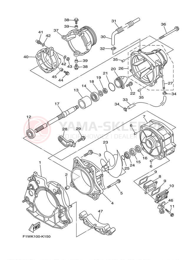 Schemat "JET UNIT" do Yamaha FX CRUISER SHO FX1800AK