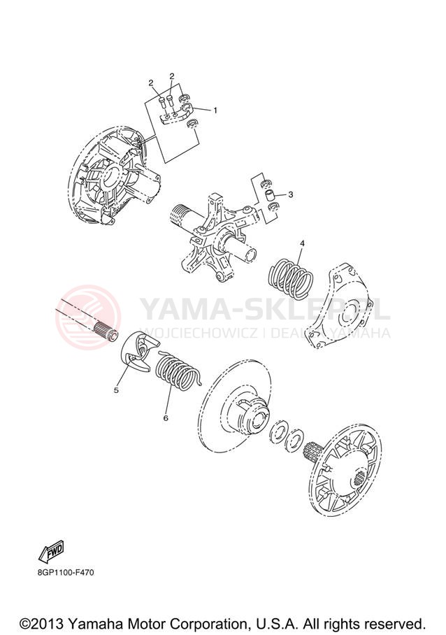 Schemat "DRIVE SETTING" do Yamaha PHAZER MTX PZ50MTXL/PZ50MTXW