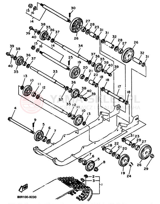 Schemat "Zawieszenie gąsiennicy" do Yamaha VK540 VK540EN