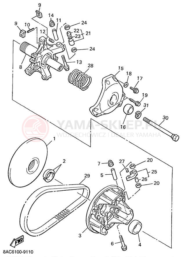 Schemat "PRIMARY SHEAVE" do Yamaha VK540 III VK540EC
