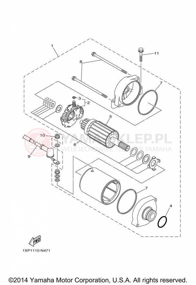 Schemat "rozrusznik" do Yamaha VIKING YXM700DFL