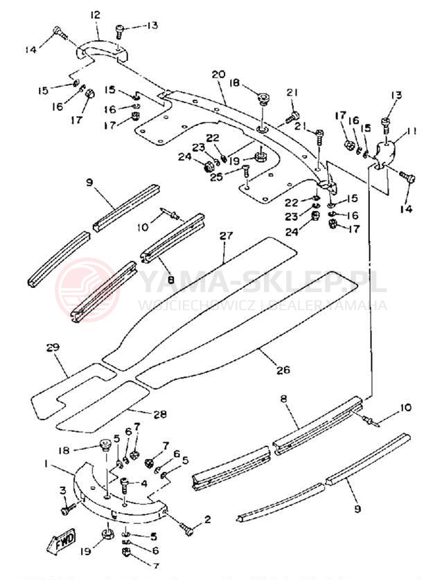 Schemat "GUNWALE - MAT" do Yamaha WAVE RUNNER VXR WRB650R