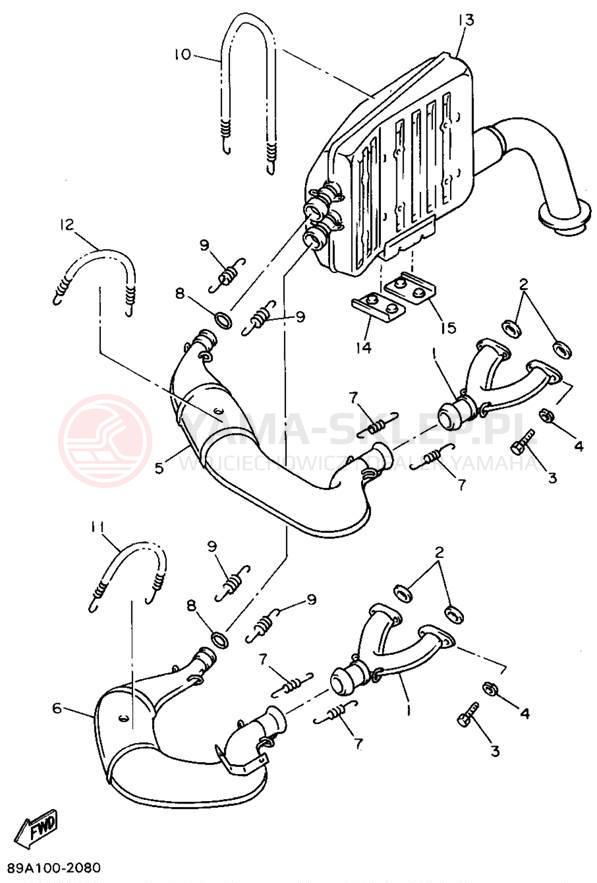 Schemat "Wydech końcowy" do Yamaha VMAX-4 VX750U