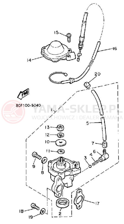 Schemat "Pompa olejowa" do Yamaha BRAVO LT (LONG TRACK) BR250TR
