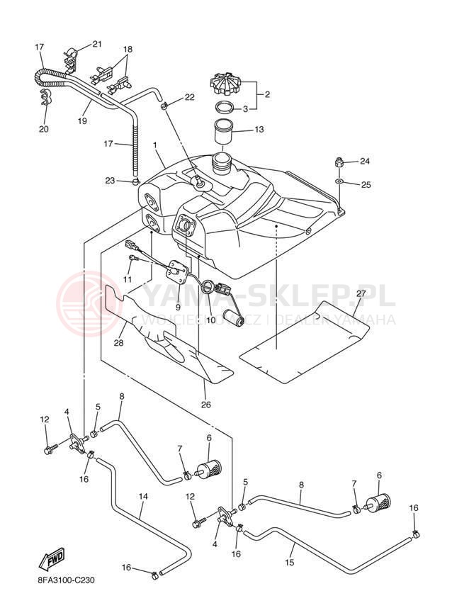 Schemat "zbiornik paliwa" do Yamaha RX-1 ER RX10RJ/RX10RSJ