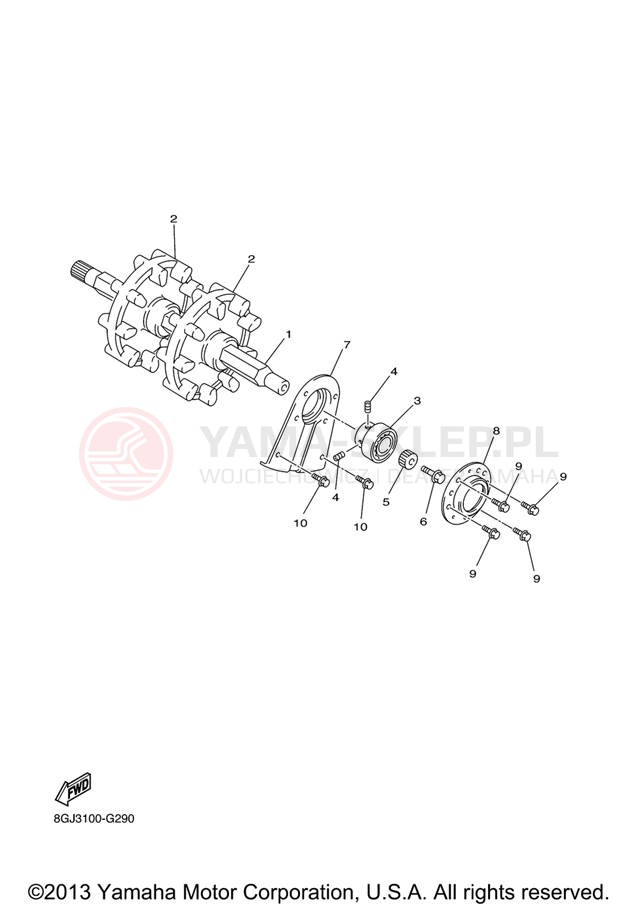 Schemat "Układ napędowy" do Yamaha VENTURE LITE PZ50VTXL/PZ50VTXR