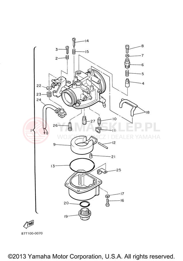 Schemat "Gaźnik" do Yamaha BR250TX