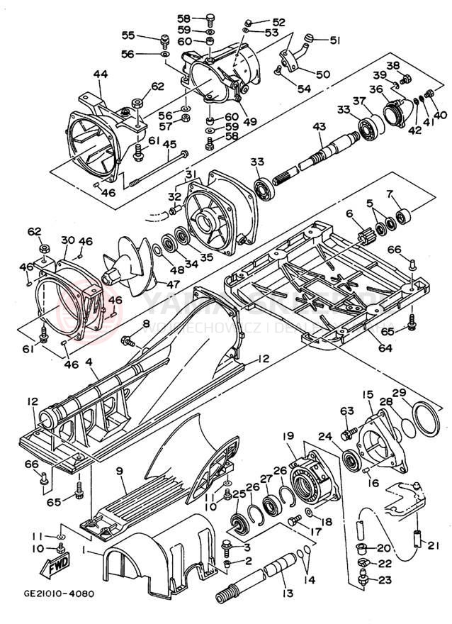 Schemat "JET UNIT" do Yamaha WAVE RUNNER III GP WRA700S