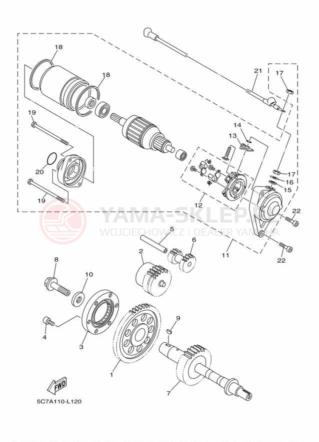 Schemat "rozrusznik" do Yamaha RAIDER S XV19CSFCR/XV19CSFR