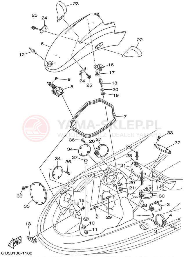 Schemat "ENGINE HATCH" do Yamaha SV1200/SV1200/SV1200Z