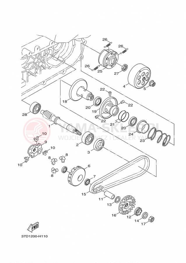 Schemat "sprzęgło" do Yamaha ZUMA 125 YW125FGY/YW125FS