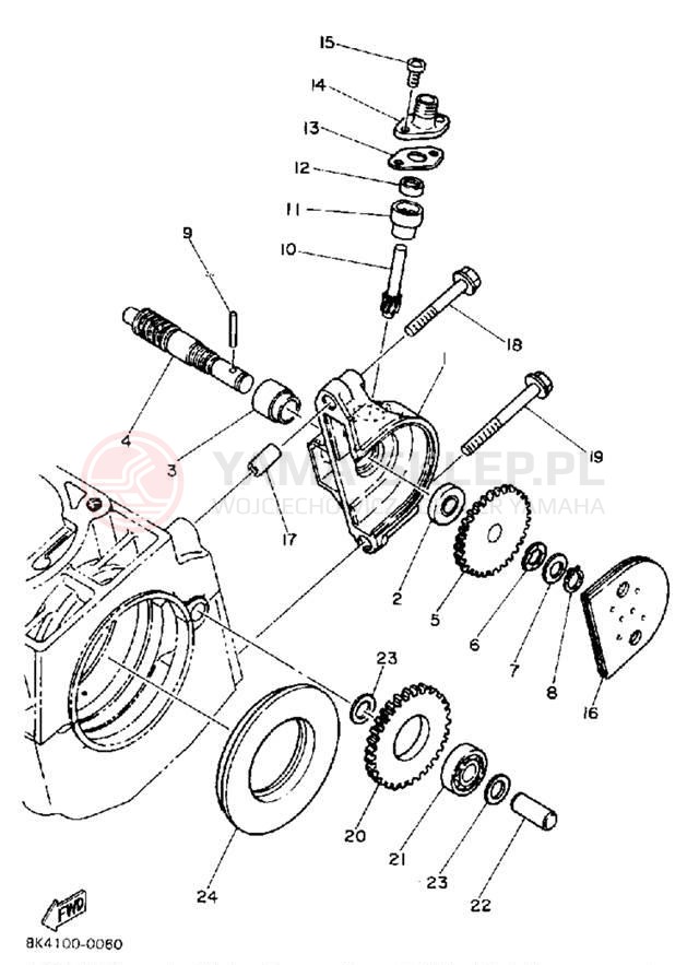 Schemat "PUMP DRIVE - GEAR" do Yamaha SRV SR540J