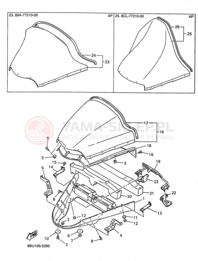 Schemat "Szyba" do Yamaha VMAX-4 800 VX800W