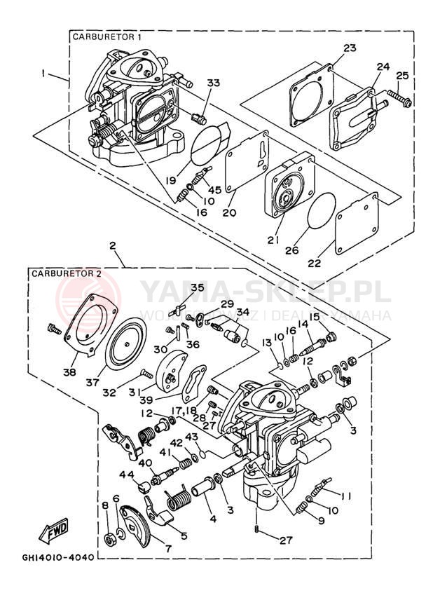 Schemat "Gaźnik" do Yamaha SUPER JET SJ700AU