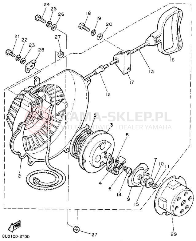 Schemat "rozrusznik" do Yamaha BRAVO LT (LONG TRACK) BR250TT