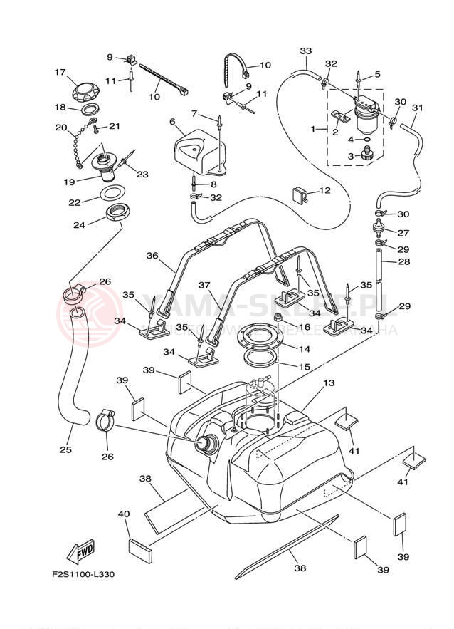 Schemat "zbiornik paliwa" do Yamaha WAVE RUNNER FX SHO FA1800M