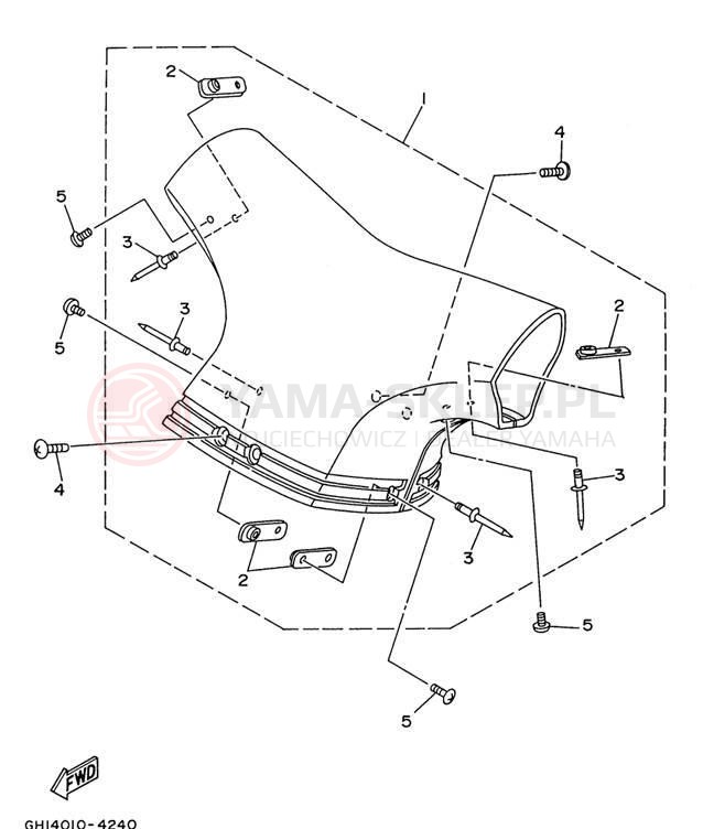 Schemat "Półki zawieszenia" do Yamaha WAVE RAIDER 700 RA700BU