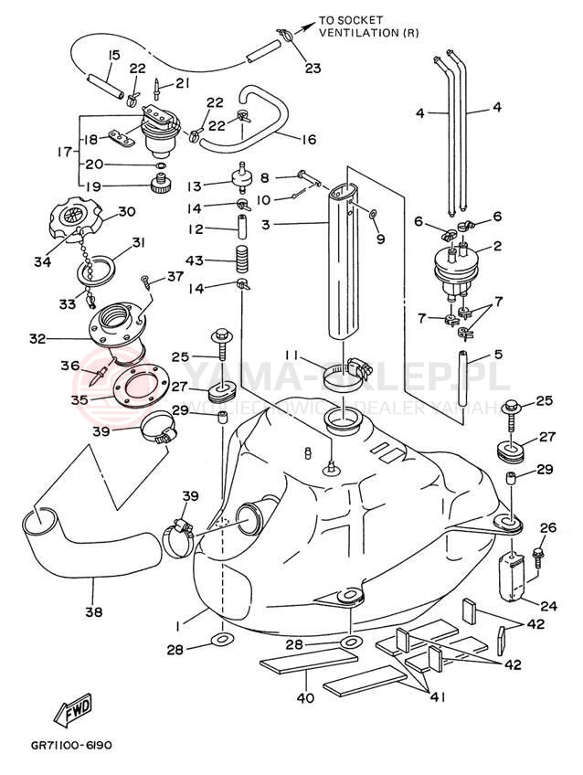 Schemat "zbiornik paliwa" do Yamaha WAVE BLASTER WB700AU