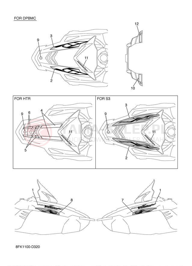 Schemat "naklejki" do Yamaha RS Vector Mountain RS90MK