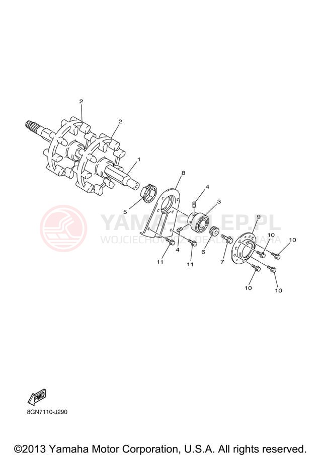 Schemat "Układ napędowy" do Yamaha PHAZER RTX PZ50RTZO/PZ50RTZB