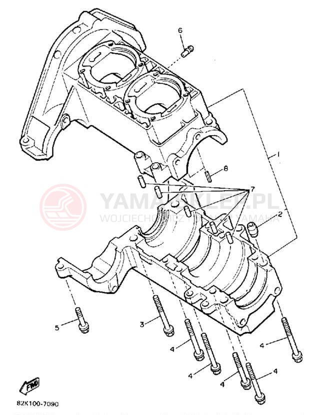 Schemat "Obudowa silnika" do Yamaha PHAZER II PZ480P