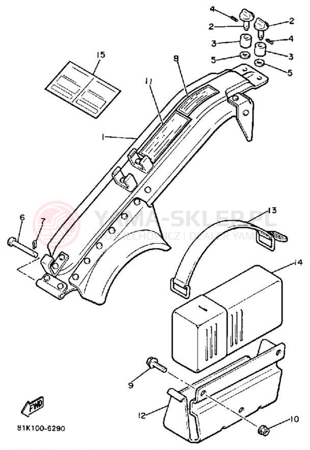 Schemat "GUARD - LUGGAGE BOX" do Yamaha V-MAX VMX540L
