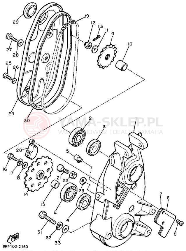 Schemat "Układ napędowy" do Yamaha BRAVO T (LONG TRACK) BR250TN