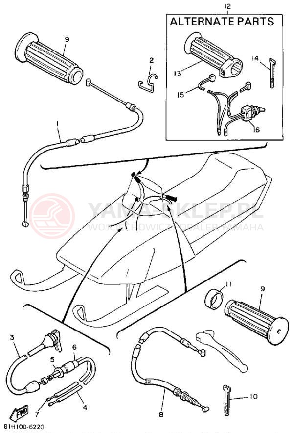 Schemat "Układ chlodzenia" do Yamaha PHAZER PZ480N