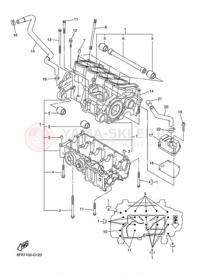 Schemat "Obudowa silnika" do Yamaha APEX MTX RX10MTZW