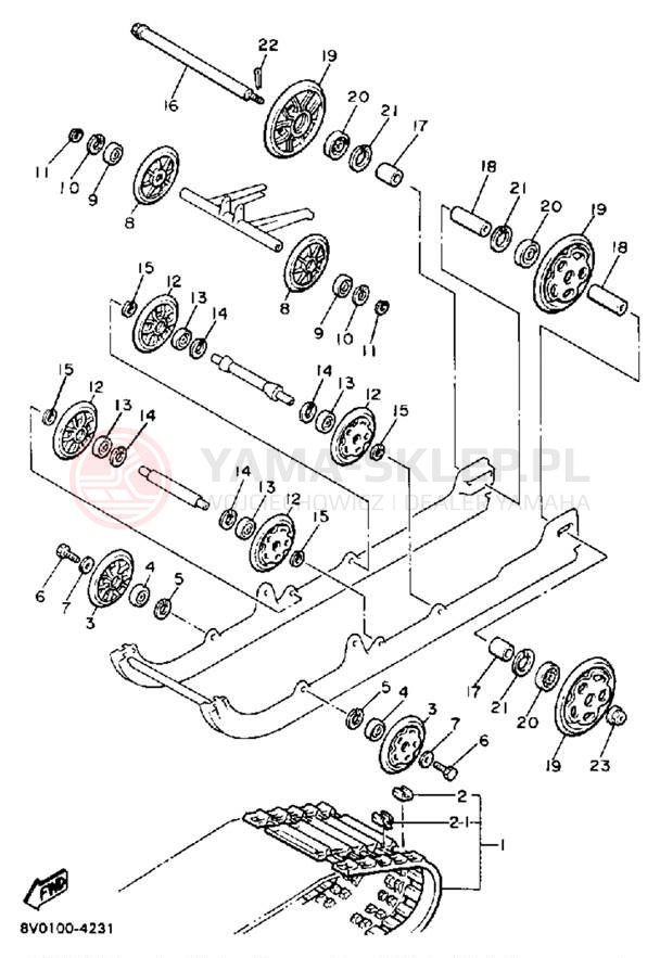 Schemat "Zawieszenie gąsiennicy" do Yamaha PHAZER PZ480H