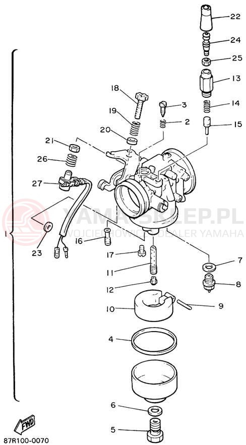 Schemat "Gaźnik" do Yamaha VK540 III VK540EC