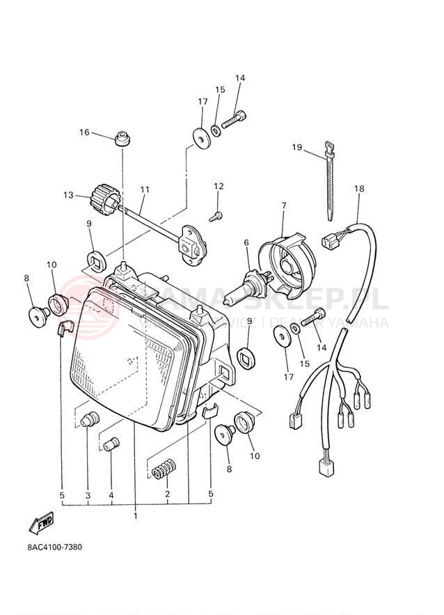 Schemat "Lampa przód" do Yamaha VK540 III VK540EF
