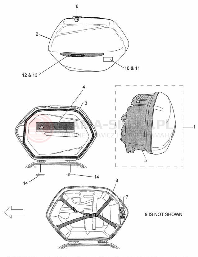 Schemat "Kufry boczne" do Yamaha FJR1300A FJR13AFC/FJR13AF
