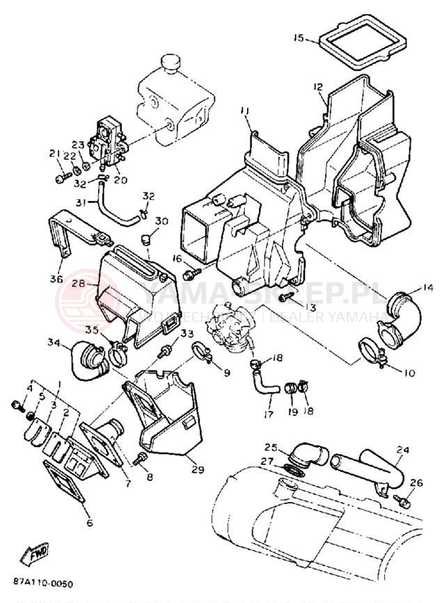 Schemat "Filtr powietrza" do Yamaha SNOSPORT SV125P