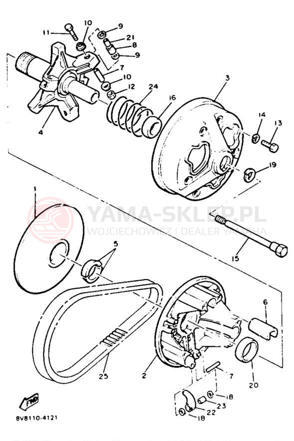 Schemat "PRIMARY SHEAVE" do Yamaha XLV XL540N