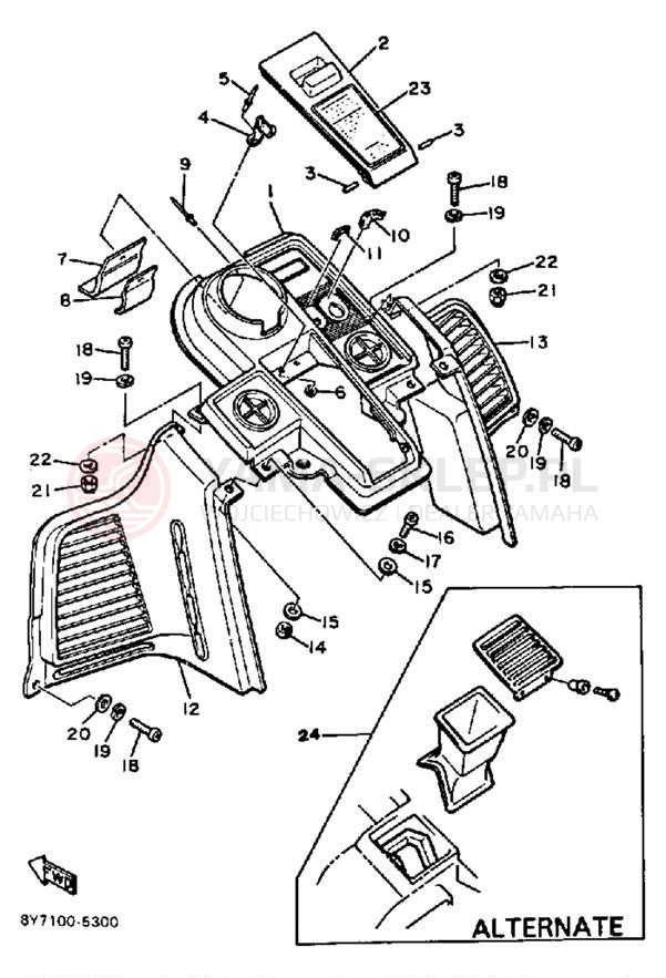 Schemat "INSTRUMENT PANEL" do Yamaha XL-V XL540J