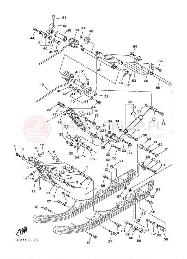 Schemat "Zawieszenie gąsiennicy" do Yamaha PHAZER GT PZ50GTW
