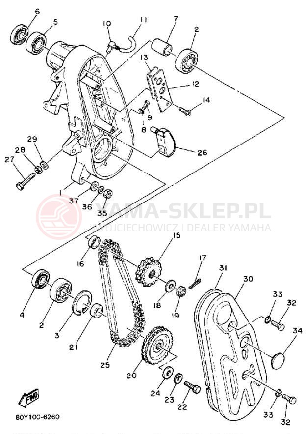 Schemat "Układ napędowy" do Yamaha ENTICER 340 ET340M
