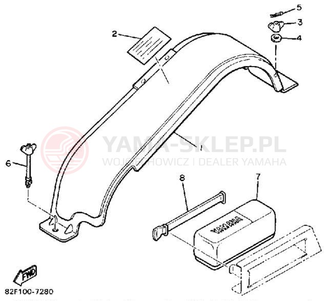 Schemat "GUARD - LUGGAGE BOX" do Yamaha BRAVO T (LONG TRACK) BR250TN