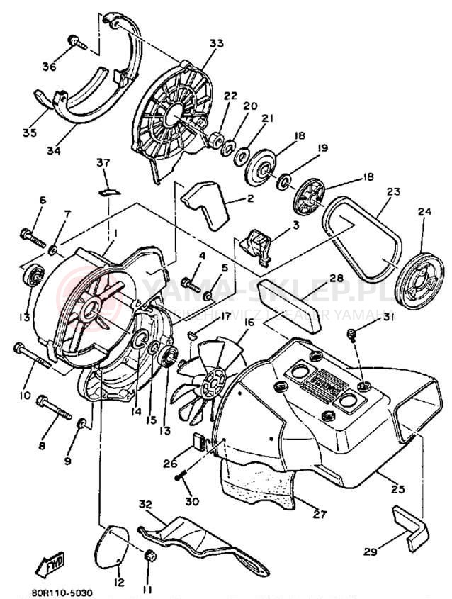 Schemat "Filtr powietrza" do Yamaha SS440 SS440J