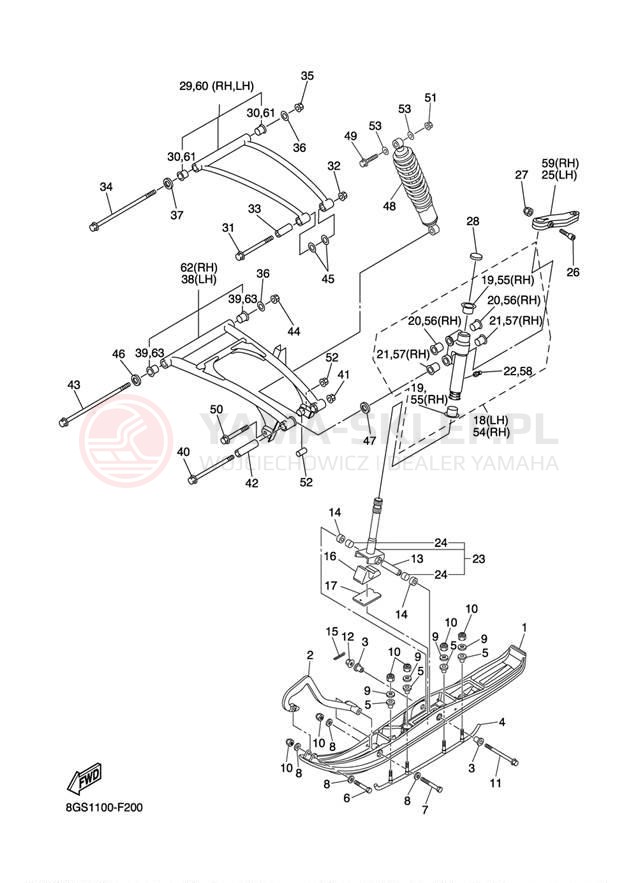 Schemat "płozy" do Yamaha VK PROFESSIONAL VK10W