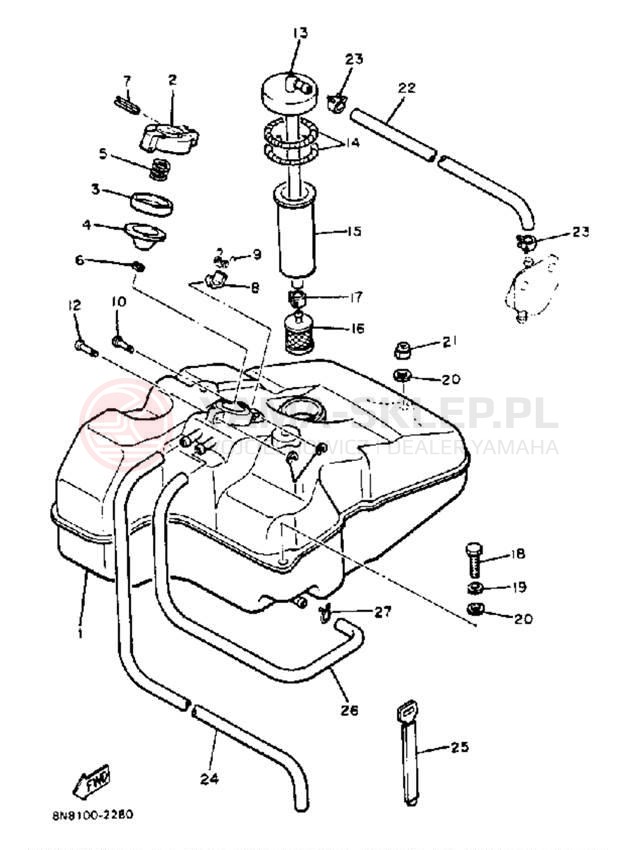 Schemat "zbiornik paliwa" do Yamaha SS440 SS440H
