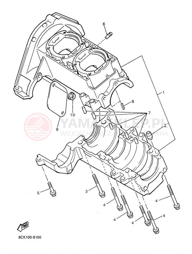 Schemat "Obudowa silnika" do Yamaha VENTURE TR VT480TRA