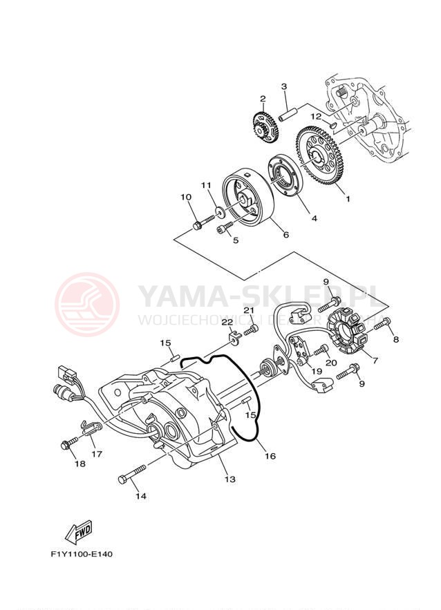 Schemat "prądnica" do Yamaha FX1000-F