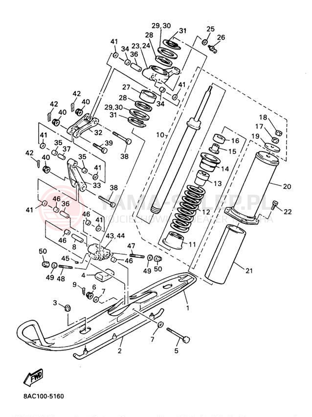 Schemat "płozy" do Yamaha VK540 II VK540EA