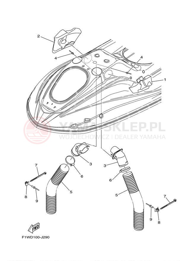 Schemat "odpowietrzenie" do Yamaha (WAVERUNNER FX HO) FY1800K