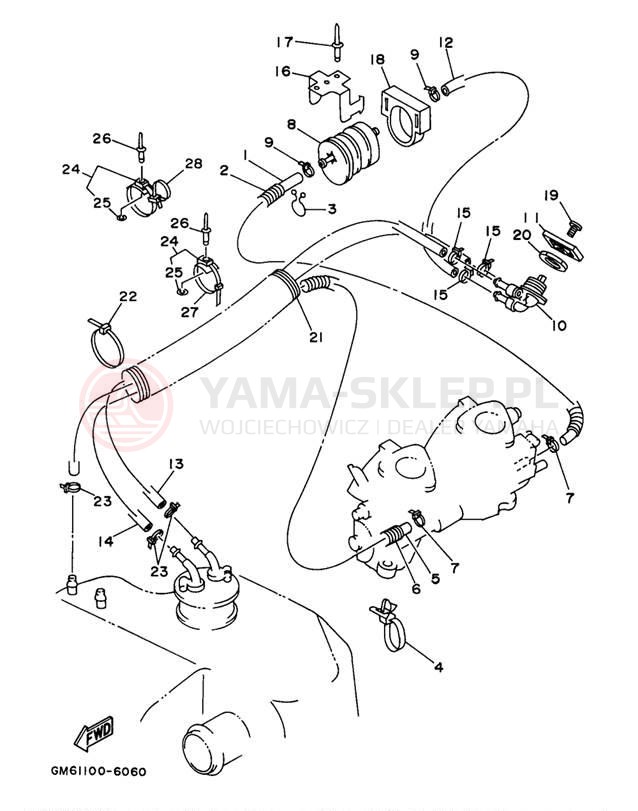 Schemat "Układ paliwowy" do Yamaha SUPER JET SJ700AW