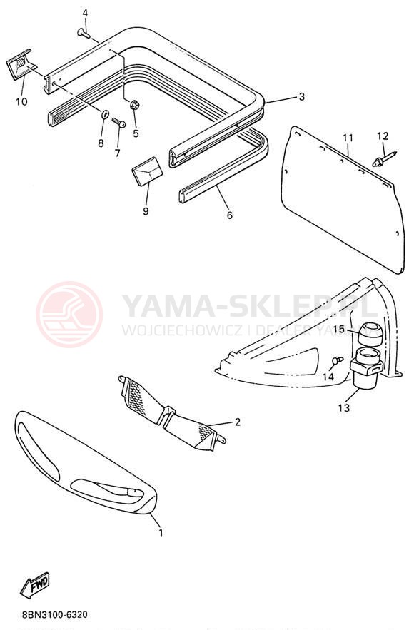 Schemat "zderzak" do Yamaha VMAX 500 DX VX500DXW